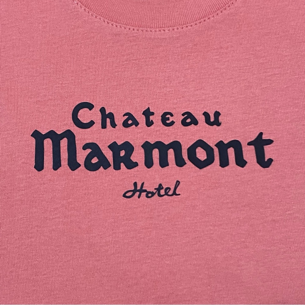 Chateau Marmont Hotel coral pink baby tee - Picture 2 of 5